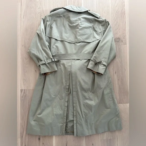 Vintage Burberry Classic House Check Lined Trench Coat with Extra Wool Liner 56R - Picture 3 of 13